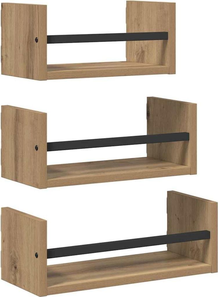 Wandregal-Set 3 pcs Artisan-Eiche 40x16x14cm Holzwerkstoff