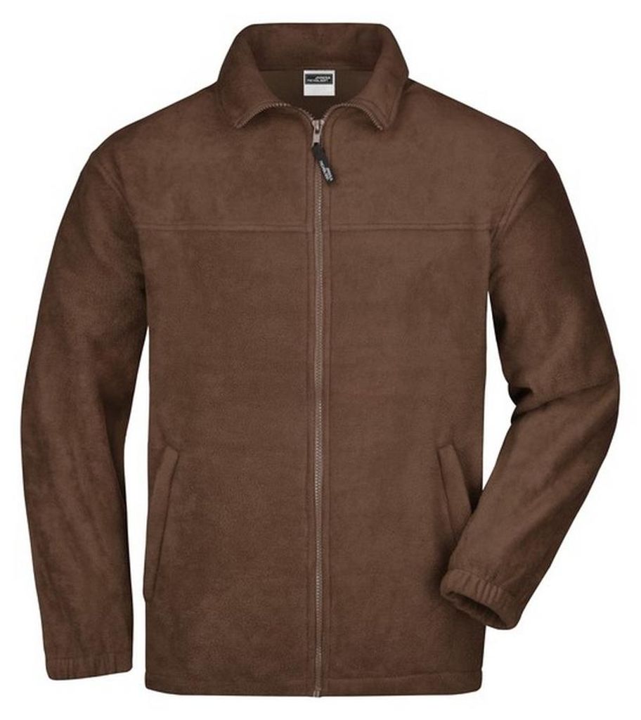 James and Nicholson - Fleecejacke Durchgehender Reißverschluss für Herren LT2431 (XL) (Braun)