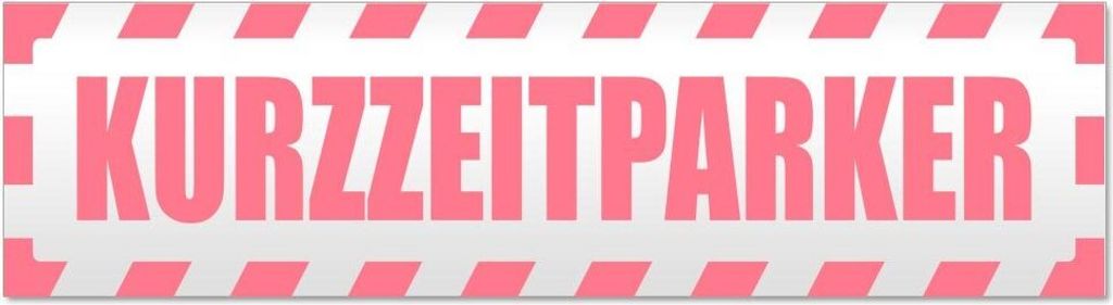 Kiwistar - Autoaufkleber - Hellrosa - 30 x 8 cm - Kurzzeitparker gestreift - Hinweis Aufkleber Sticker für Auto, Kfz, Fahrrad, PKW, LKW