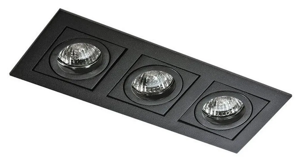 Faretto Incasso Azzardo Paco 3 AZ0803 | Triplo GU10 Alluminio Nero