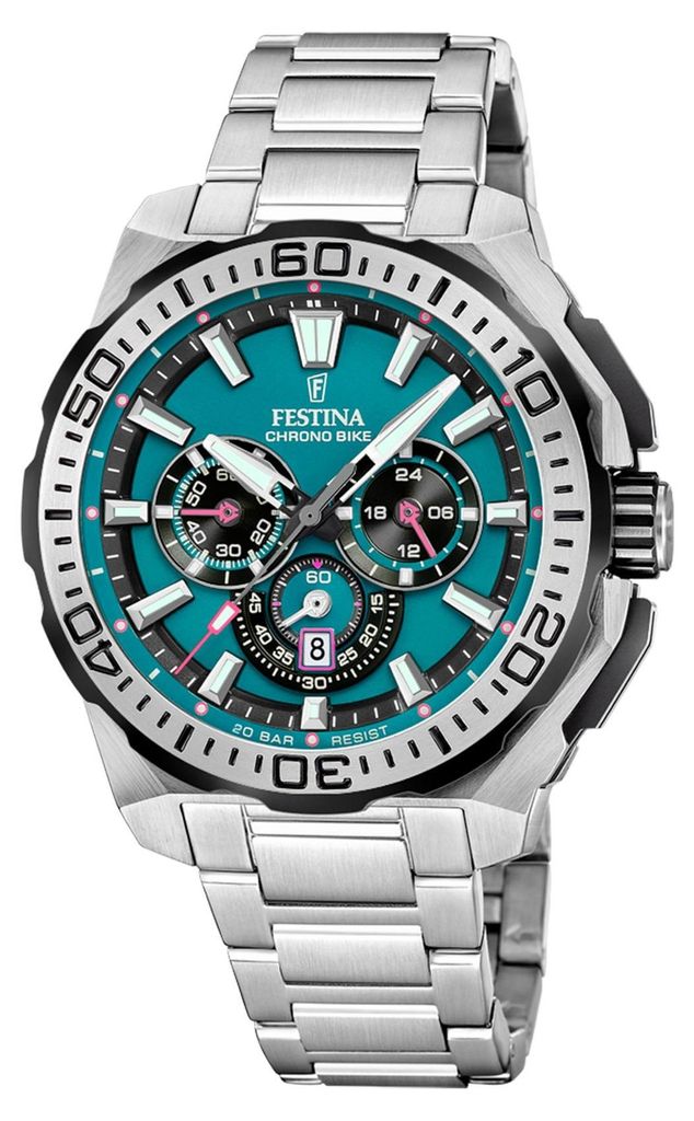 Festina Herrenuhr Chrono Bike Armbanduhr Edelstahl silber Produktbild 