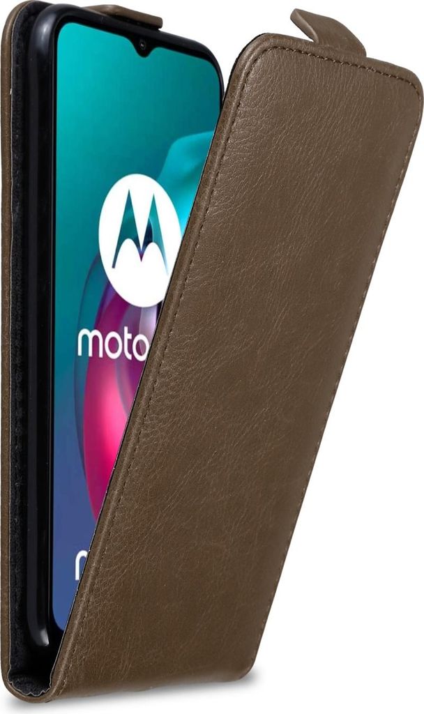 Cadorabo Hülle für Motorola MOTO G10 / G30 Schutz Hülle in Braun Flip Etui Handyhülle Case Cover