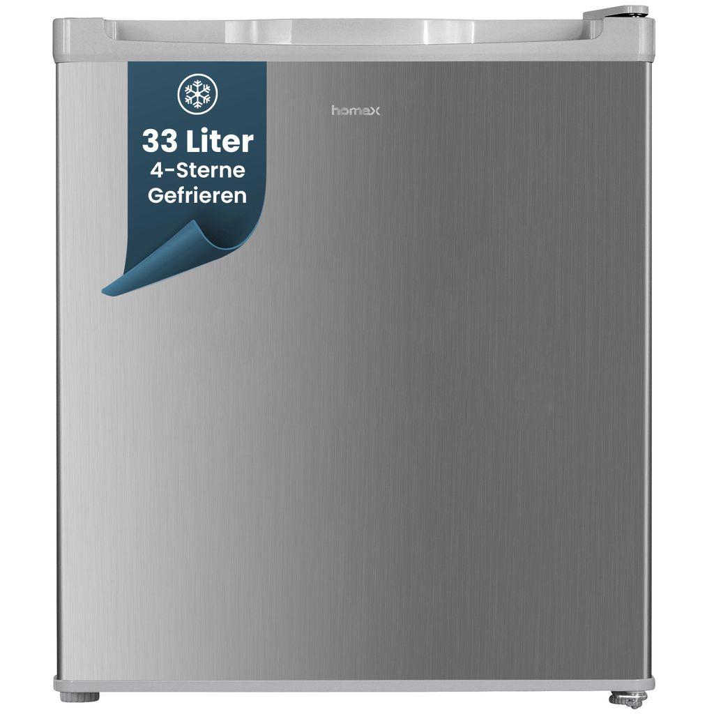 homeX Mini Gefrierschrank, Gefriertruhe klein - 33L Nutzinhalt, 4-Sterne Gefrierbox, Mini Freezer, Tiefkühlschrank