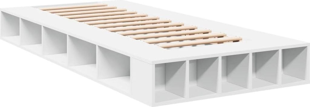 vidaXL Struttura del letto bianca 100x200 cm in materiale Immagine del prodotto 