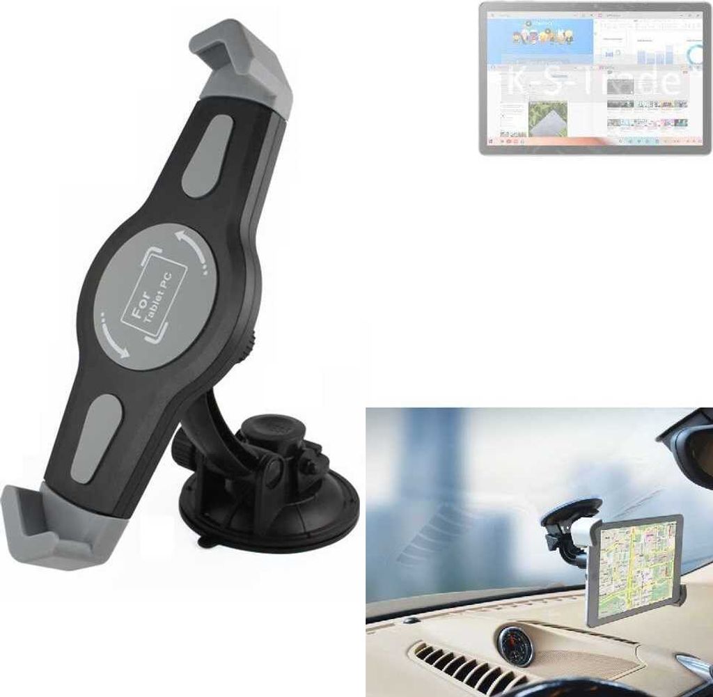 K-S-Trade Scheiben-Halterung für Tablets kompatibel mit Blackview Tab 13 KFZ Tablet Saugnapf Auto Halterung Windschutzscheibe Holder Halter