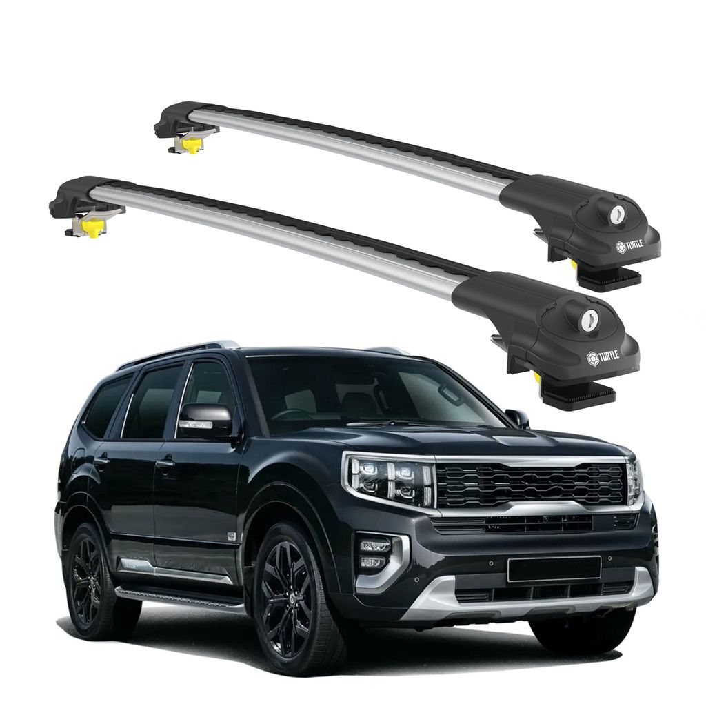 TURTLE DACHTRÄGER AIR-1 KIA MOHAVE HM2 2020 - 2024 (Raised Rails) , Silber
