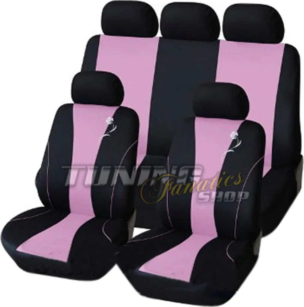 Coprisedili Universali Rosa/Nero Auto - Antimacchia e Facili da Lavare