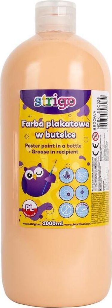 Plakatfarbe in einer Flasche 1000ml beige STRIGO