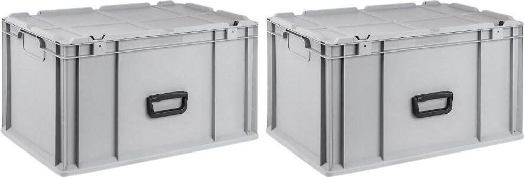 PROREGAL SuperSparSet: 5x Eurobox NextGen Economy 65 L – Mit Deckel, 32x40x60 Cm, PP, Stapelbar, Made In Germany