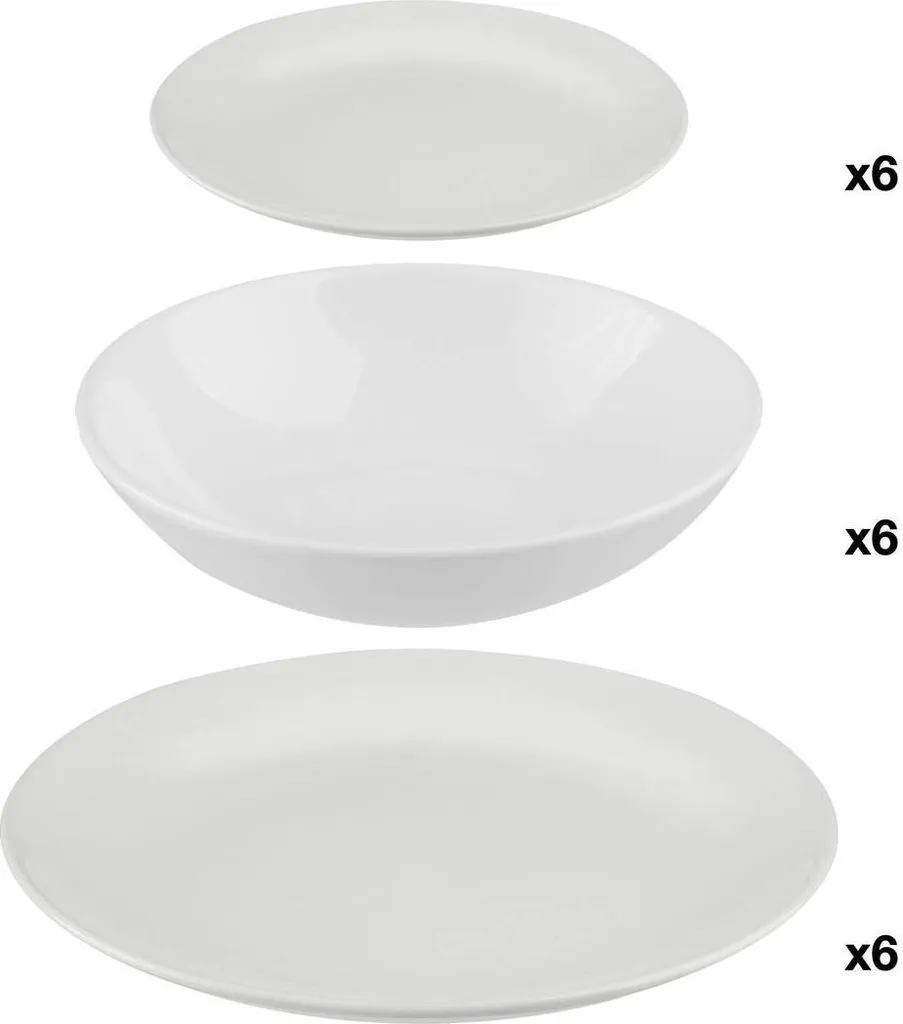 Set Piatti 18 Pezzi Secret de Gourmet Bianco - Stile Moderno e Resistente