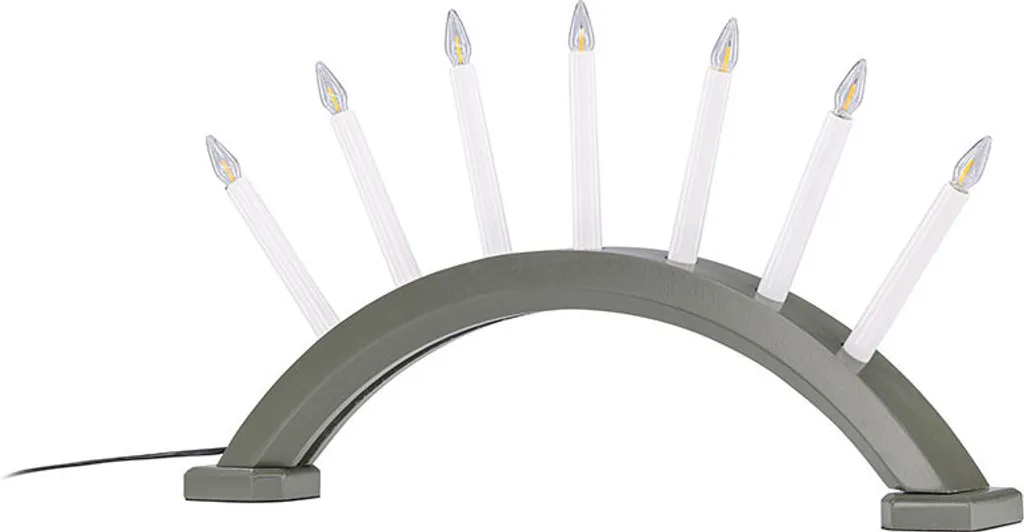 Chandelier de l’Avent vert Kebnekaise 7 ampoules LED et bois peint