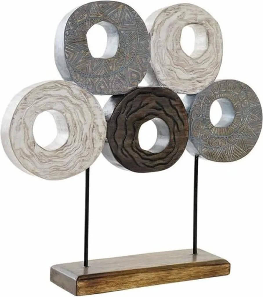Statue décorative en métal cercles multicolores DKD Home Decor 49cm