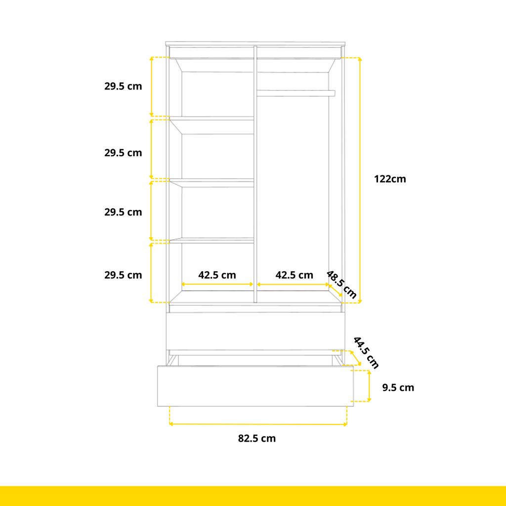 JOELLE - Kleiderschrank mit 2 Türen und 2 Schubladen -  Produktbild 5