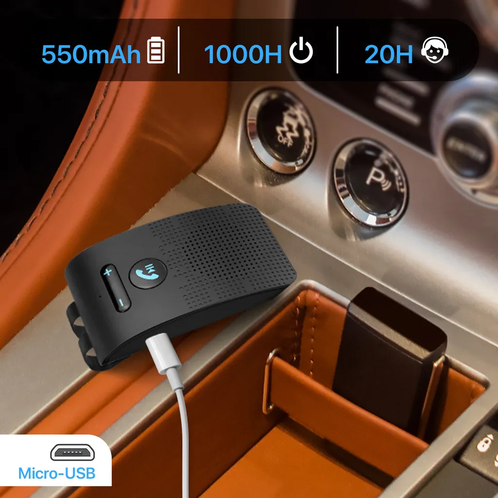 Kit vivavoce Bluetooth per auto KX1 - Nero - 4