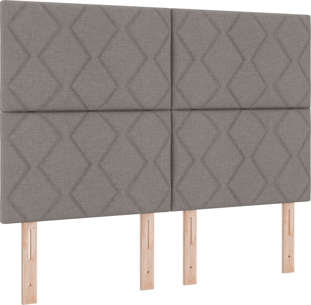 Möbel Kopfteil mit Diamantblocks-Design Taupe 160 cm Stoff - Kopfteile 3337929