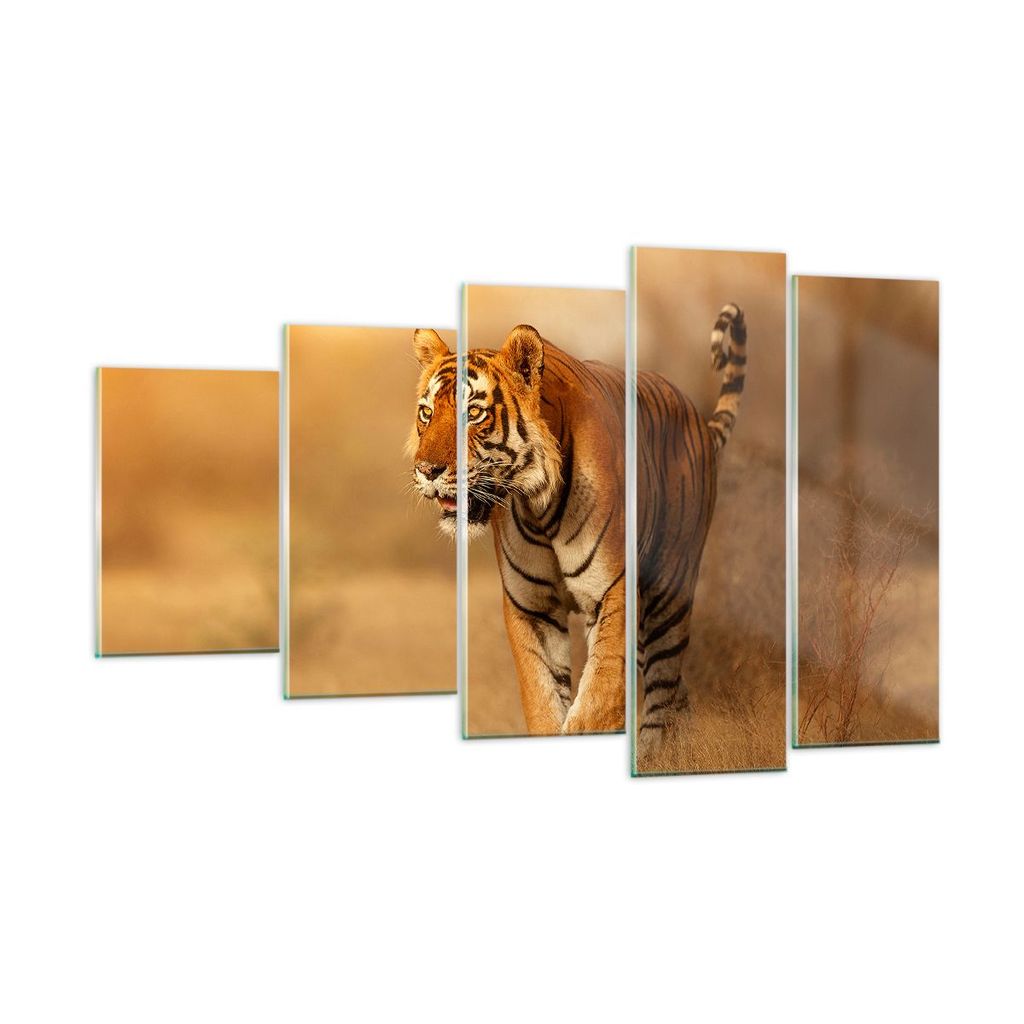 Bilder auf glas - tiger tier - 100x60cm - Glasbilder - Wandbilder - Bilder - Kunstdruck - zum Aufhängen bereit - Wanddekoration aus Glas - Glas Bi...