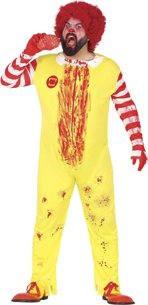 Fiestas Guirca - Mörderclown-Kostüm FG1328 (XL) (Gelb/Rot)