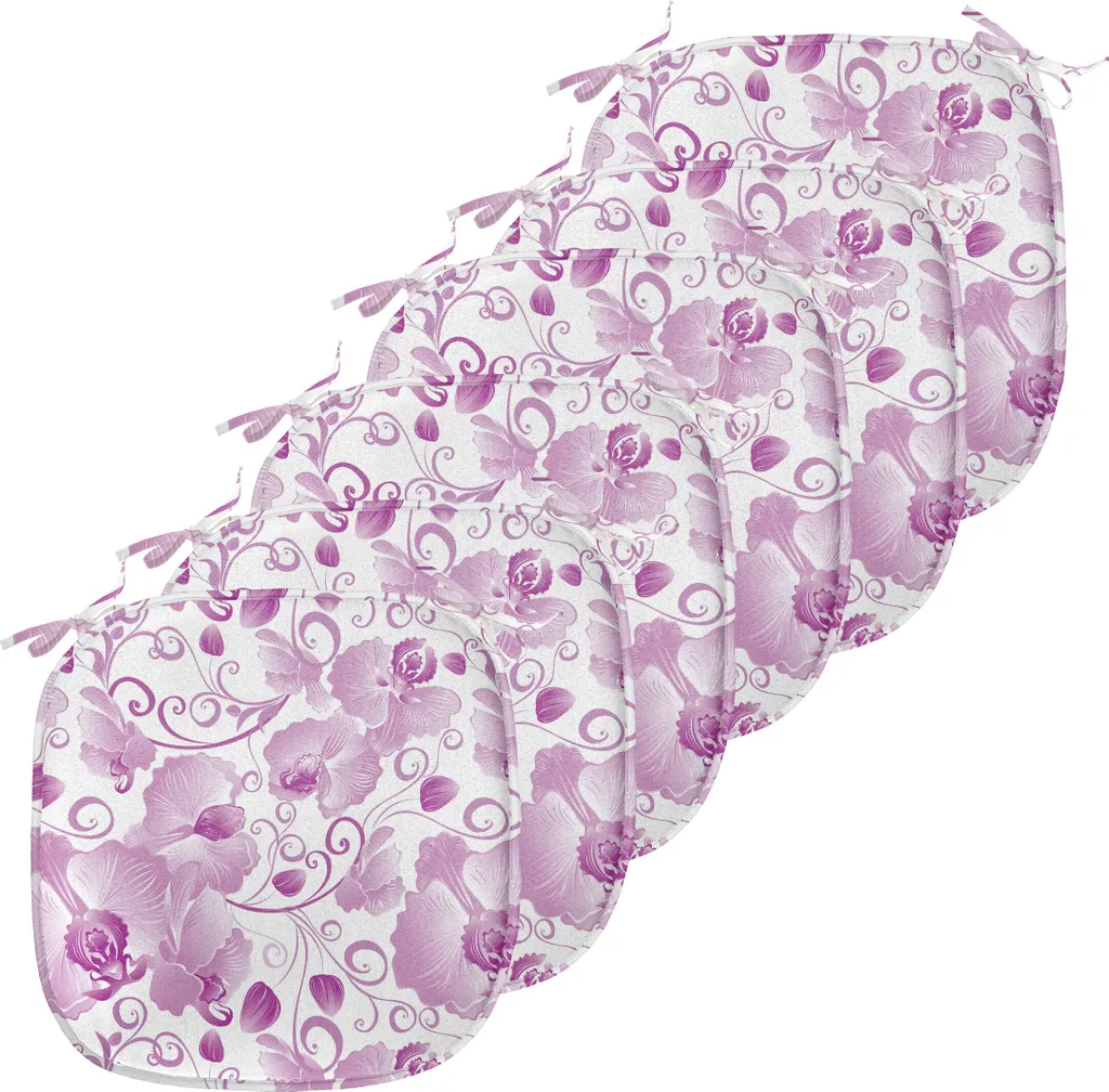Coussin de chaise avec attaches fleurs magenta imperméable 40x40 cm