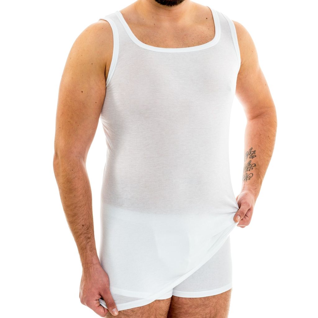 HERMKO 63027 2er Pack Herren Funktionsunterhemd extralang, Größe:D 10 = EU 4XL, Farbe:weiß