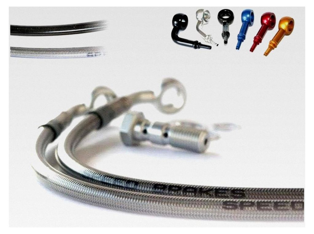 Bremsschlauch hinten für Honda Cbr1100xx '99, Edelstahl/Titan