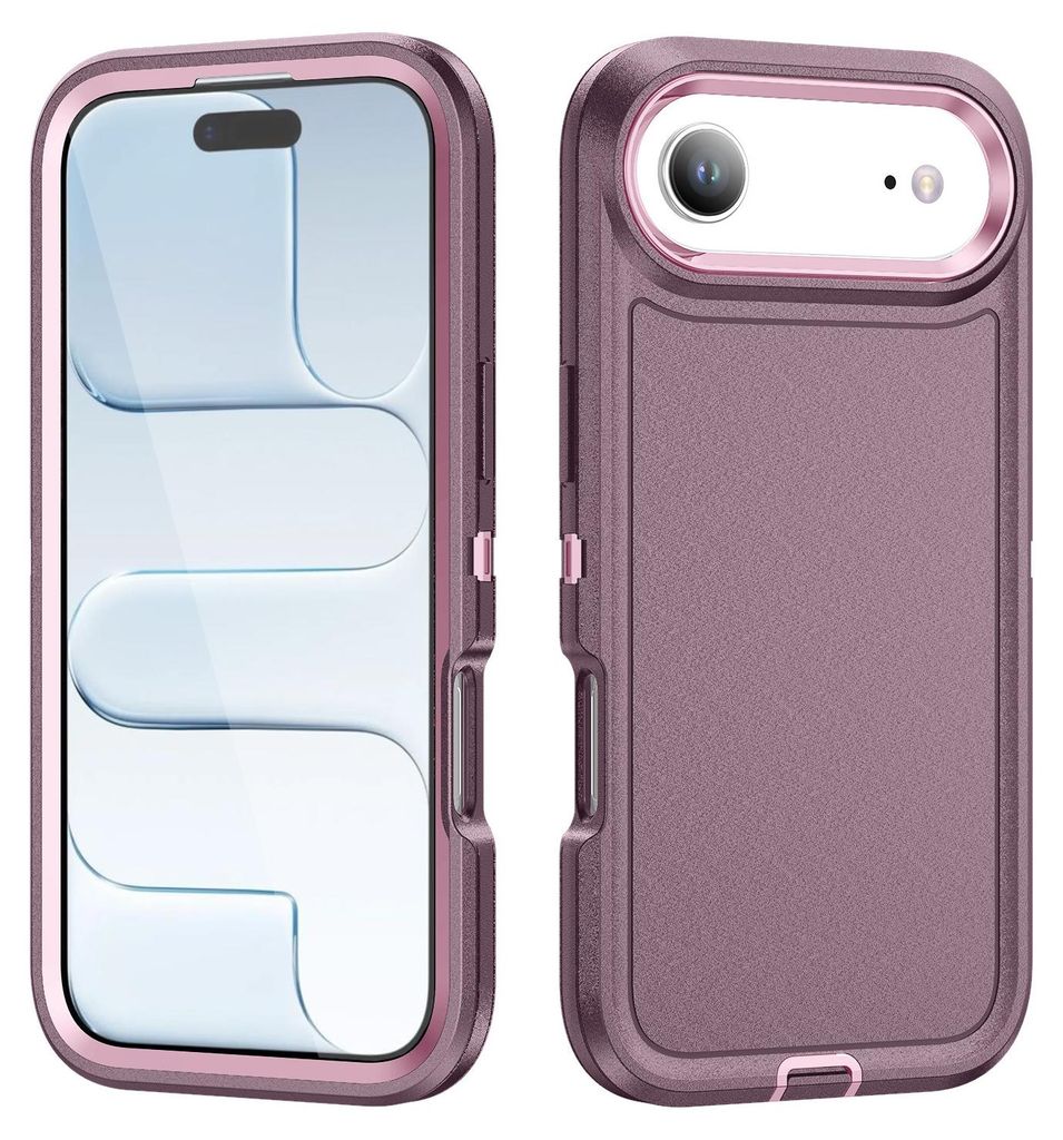 Handyhülle für iPhone Air Hybrid Dreilagige Militärischer Heavy Duty Stoßfeste Schutzhülle Lila
