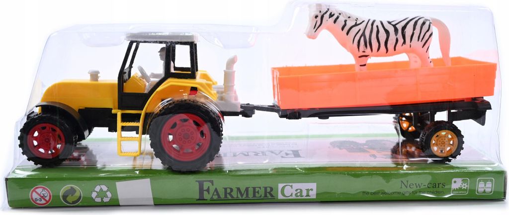 Kinder Traktor mit Anhänger Landwirtschafts-Fahrzeug Spielzeug Trecker Bauernhof