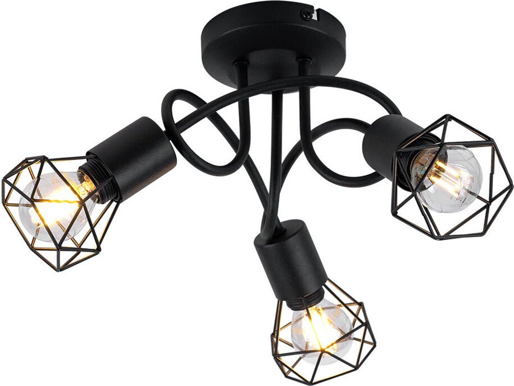 Globo Lighting stropní svítidlo kovové černé, 3x E14 Obrázek produktu 2