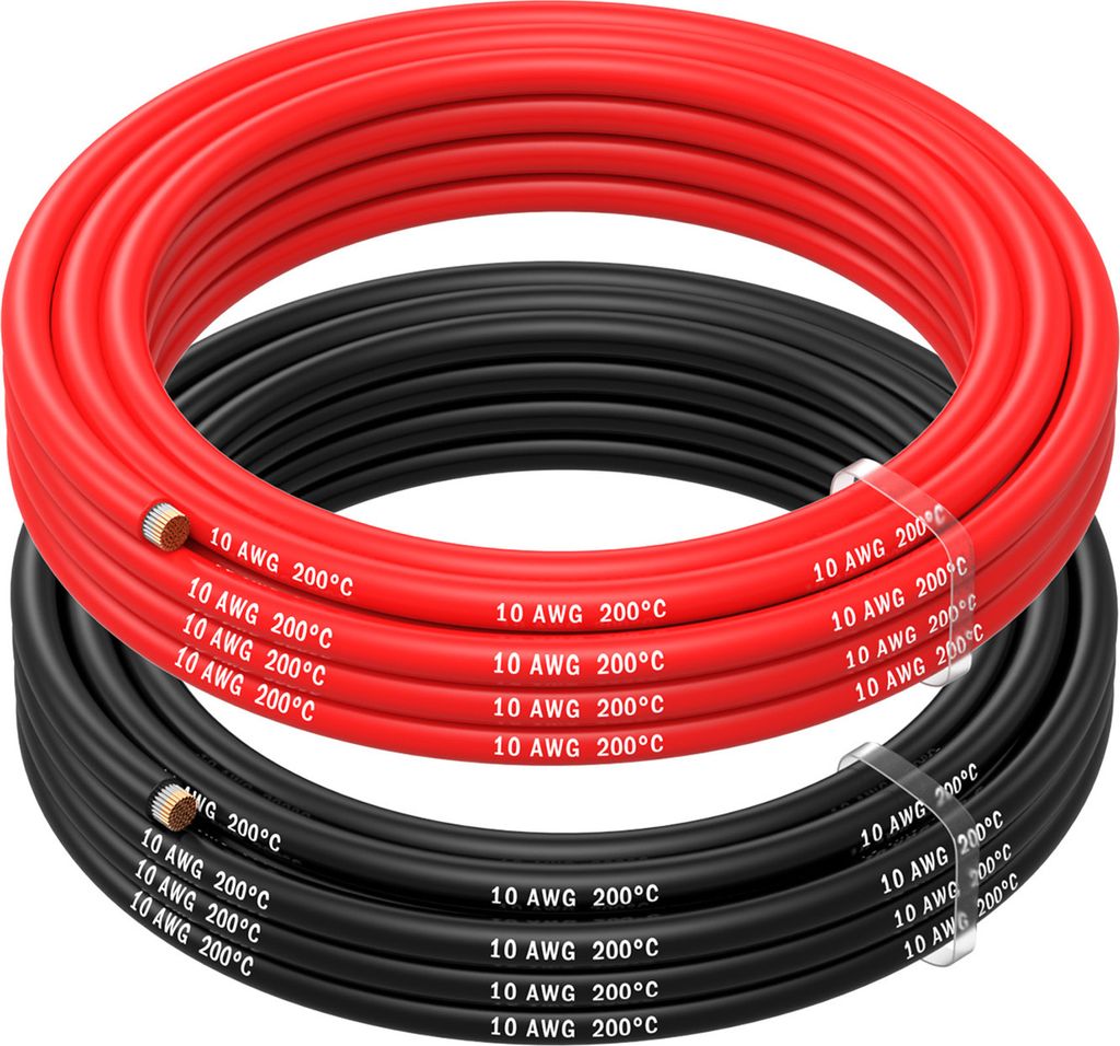 MMOBIEL Câble électrique de batterie, AWG 10, 6 mm², rouge Image du produit 
