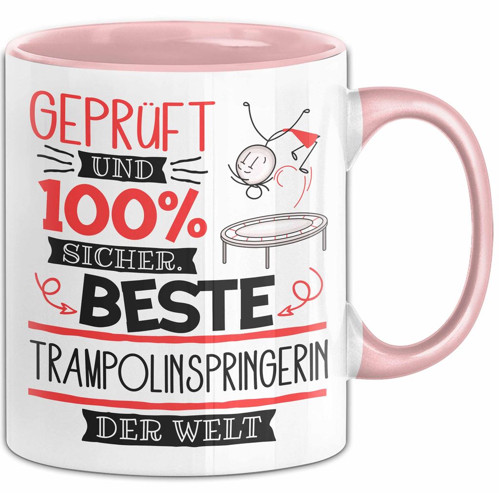 Beste Trampolinspringerin Der Welt Tasse Geschenk für Eine Trampolinspringerin Und Sicher Geschenkidee Geburtstag Weihnachten (Rosa)