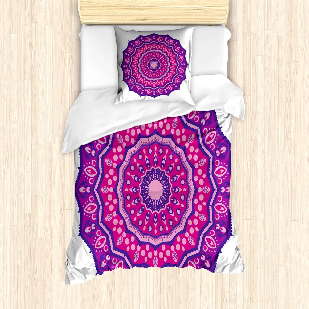 Linge de lit Anti-allergie Violet 135x200 - Housse couette Hippie ABAKUHAUS