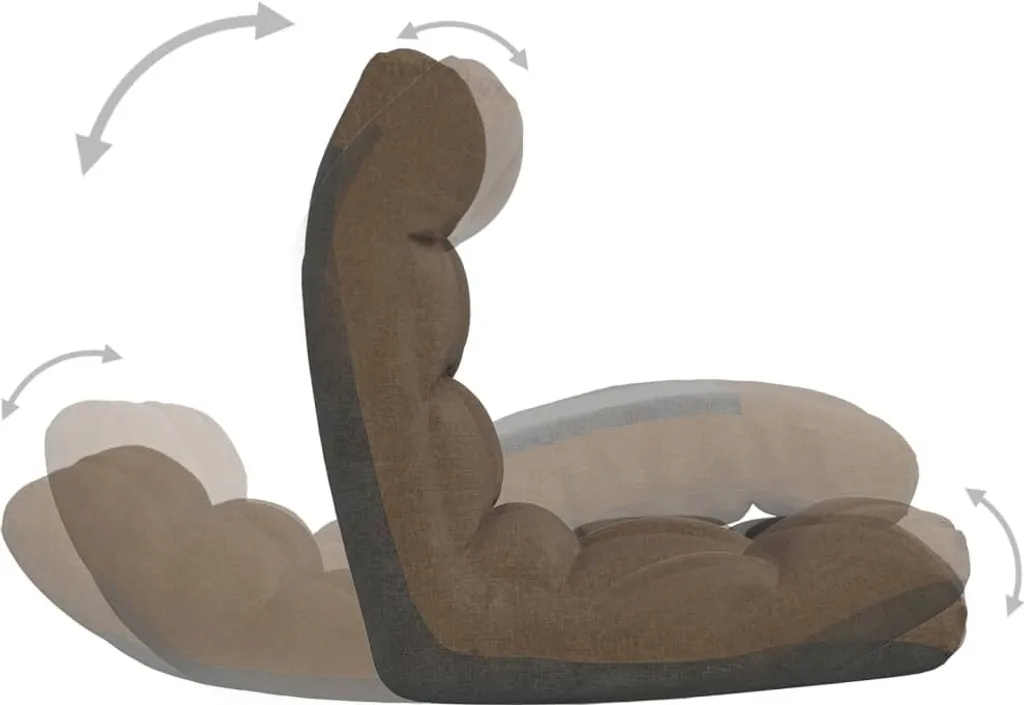Siège de sol modulable marron en textile - Fauteuil d'appoint pliable