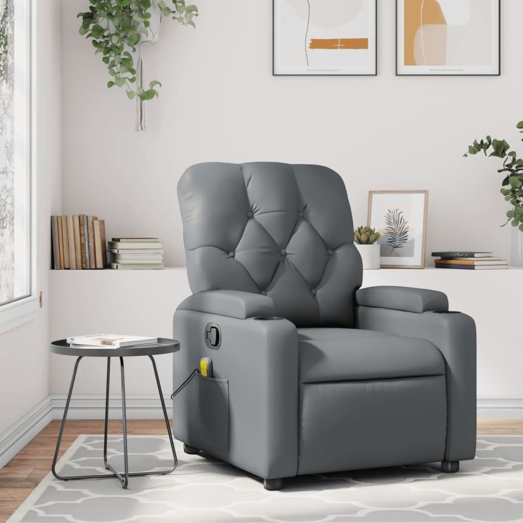 Maison Exclusive - Massagesessel Grau Kunstleder