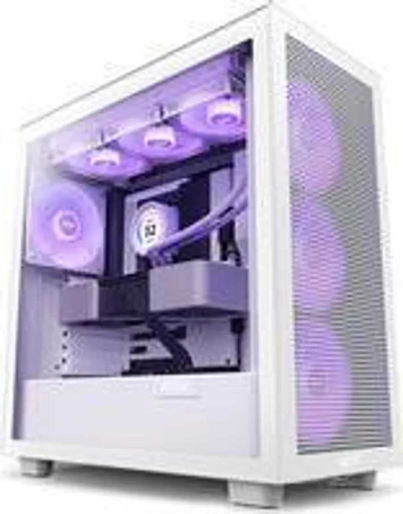 NZXT H7 Flow RGB Blanc - Boîtier avec Ventilateurs Lumineux et Verre Trempé