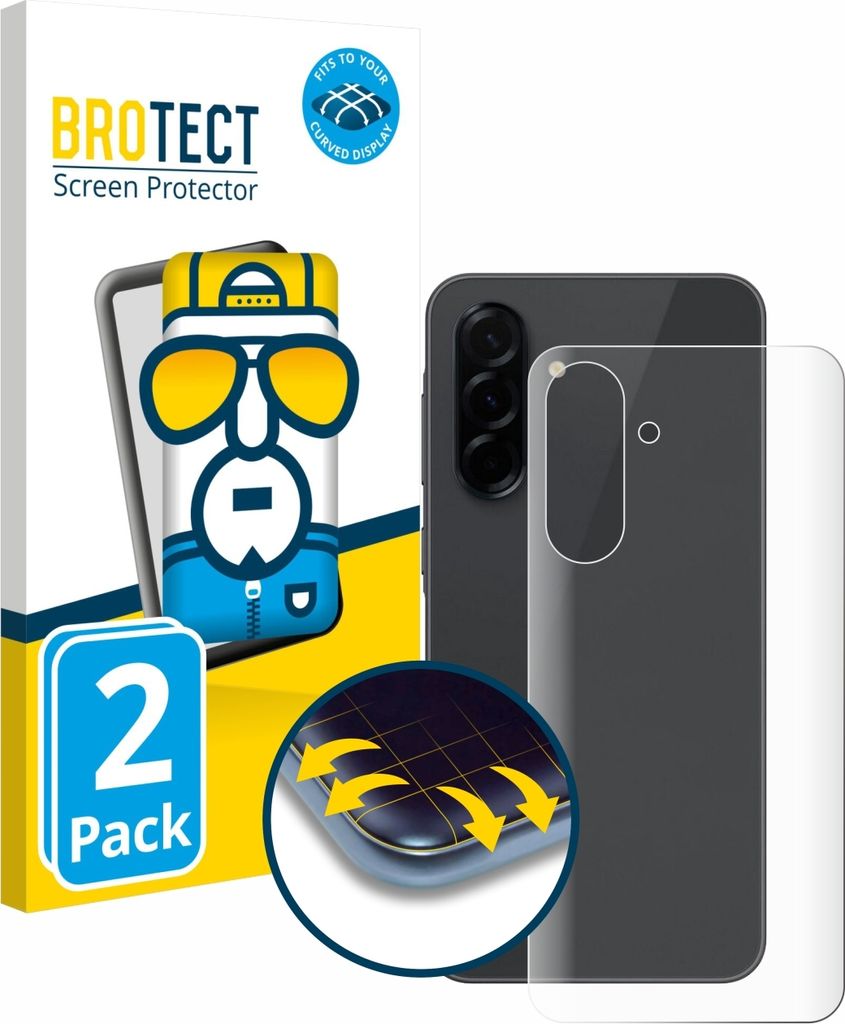 2x BROTECT Fullscreen Schutzfolie für Samsung Galaxy A36 5G (Rückseite) Displayschutz Folie Fullcover Klar Transparent