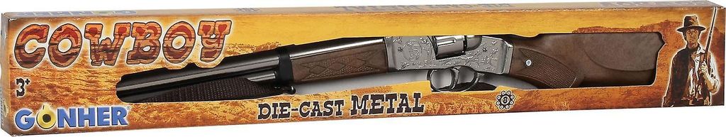 Fusil de cow-boy en métal argenté - 8 coups Image du produit 