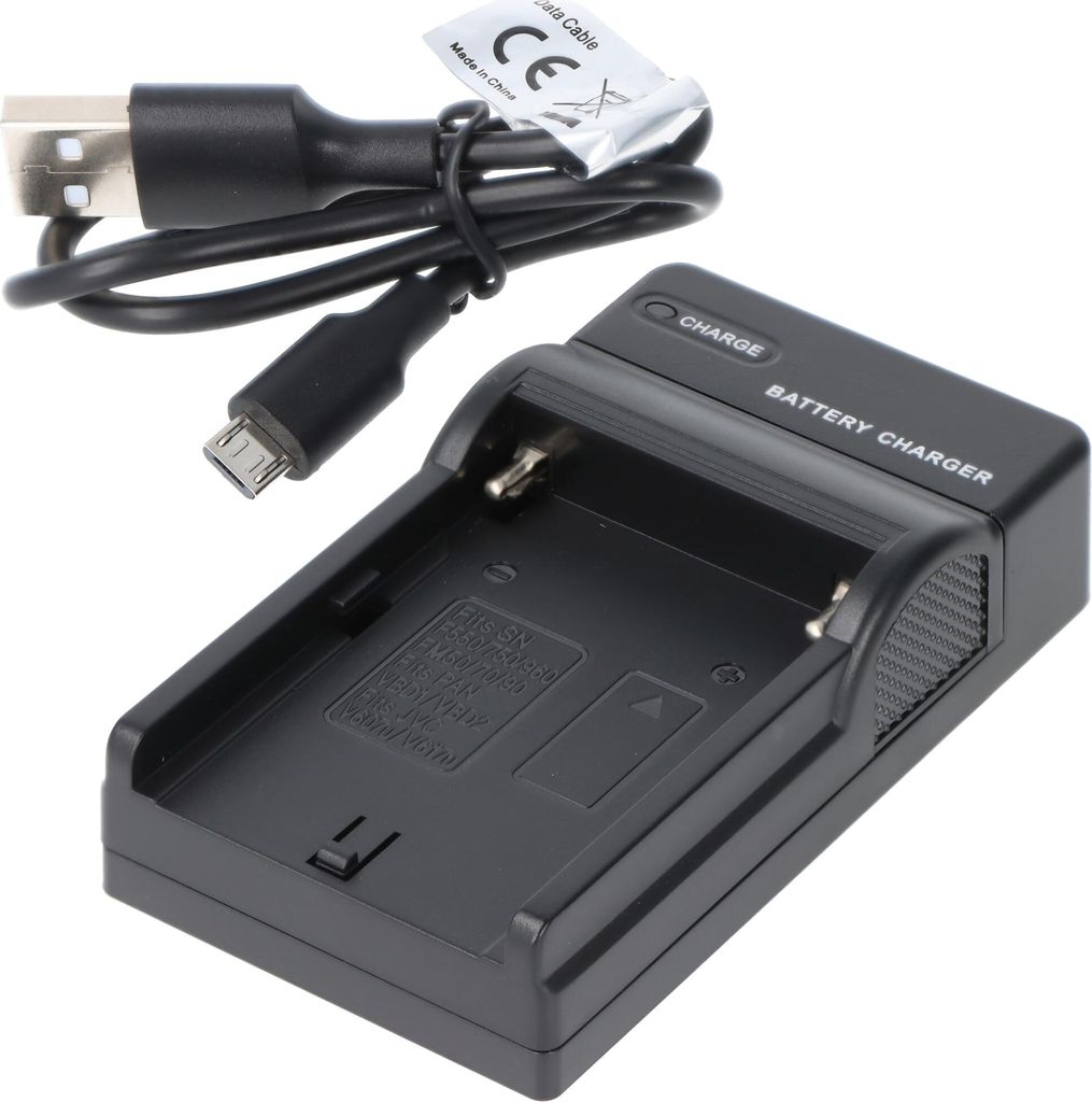 Chargeur USB compatible avec les batteries Sony FM50, Image du produit 