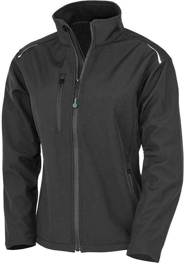 Result Genuine Recycled - "Printable" Softshelljacke Dreilagig für Damen PC4864 (M) (Schwarz)