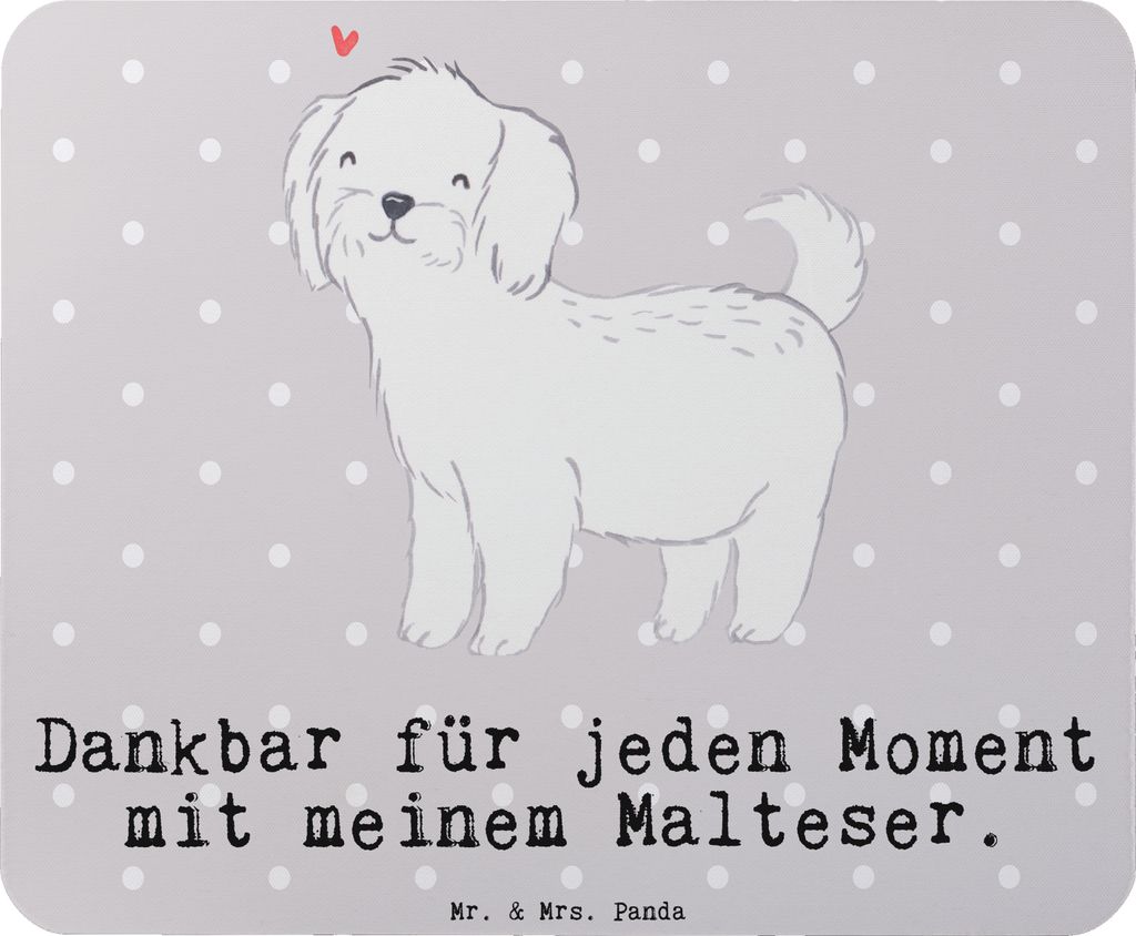 Mr. & Mrs. Panda Mauspad Malteser Moment - Grau Pastell - Geschenk, Mouse Pad, laptop, Mousepad, mousematte, pc mausunterlage