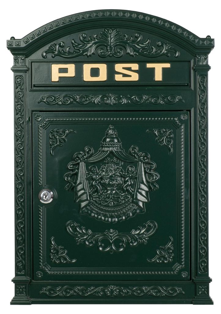 Cassetta postale inglese per montaggio a parete verde stile Immagine del prodotto 