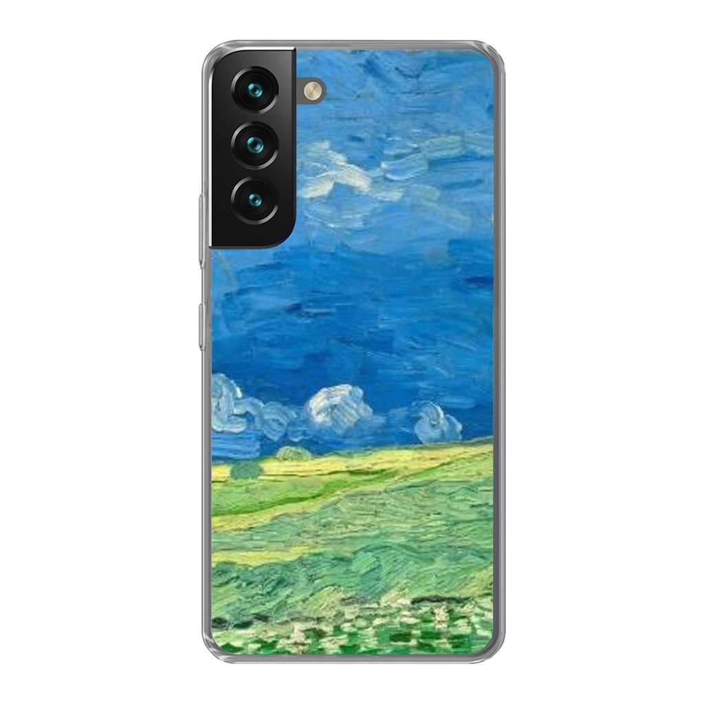 MuchoWow Handyhülle Schutzhülle Hülle für Samsung Galaxy S22 Plus Weizenfeld unter Gewitterwolken - Vincent van Gogh Silikon Softcase Handy H...