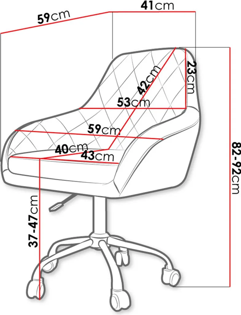 Sedia Ufficio Moderna UNNA 1 Blu | Design Essenziale e Funzionale - 5