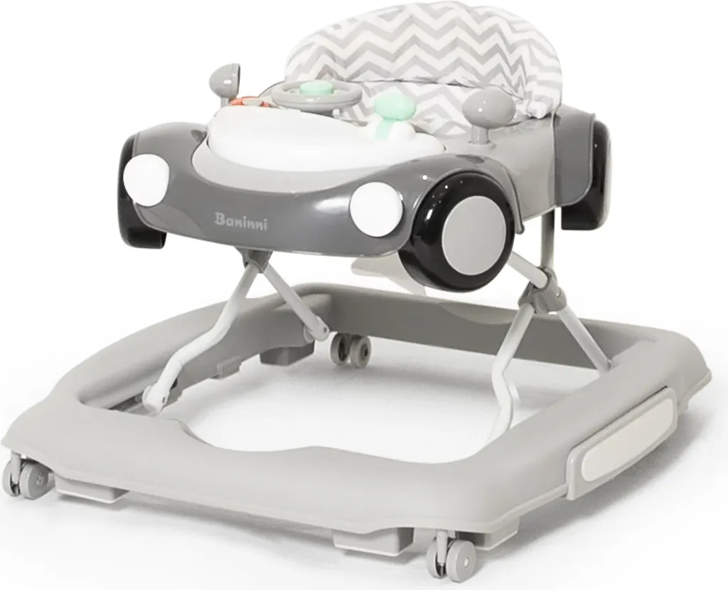 Trotteur Baninni Dondo 2-en-1 Gris : Aide à la marche évolutive bébé
