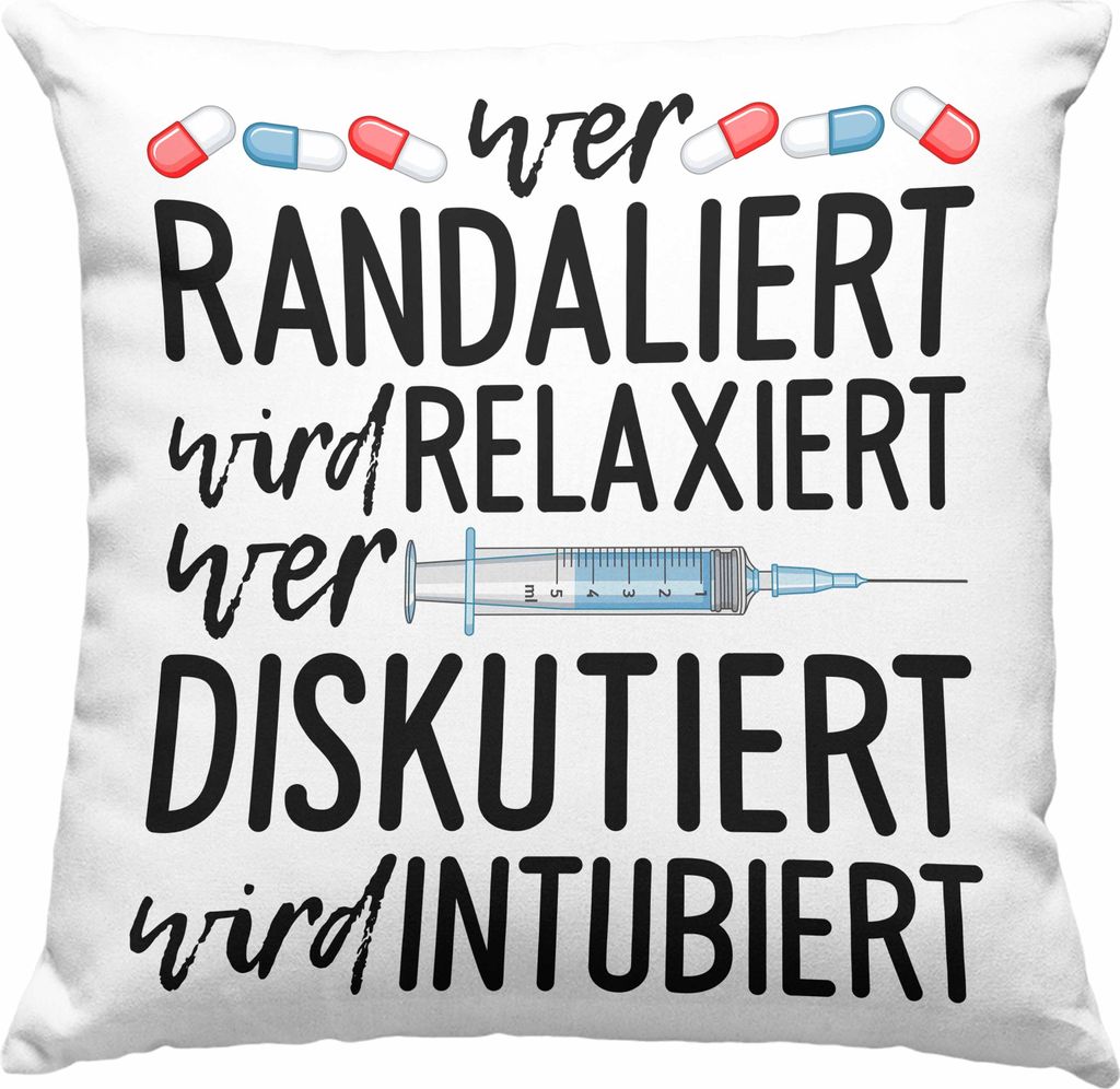 Trendation - Krankenschwester Deko-Kissen mit Füllung 40x40 Geschenk Propofol Spritze Geschenk Krankenschwestern Deko-Kissen mit Füllung 40x40 A...