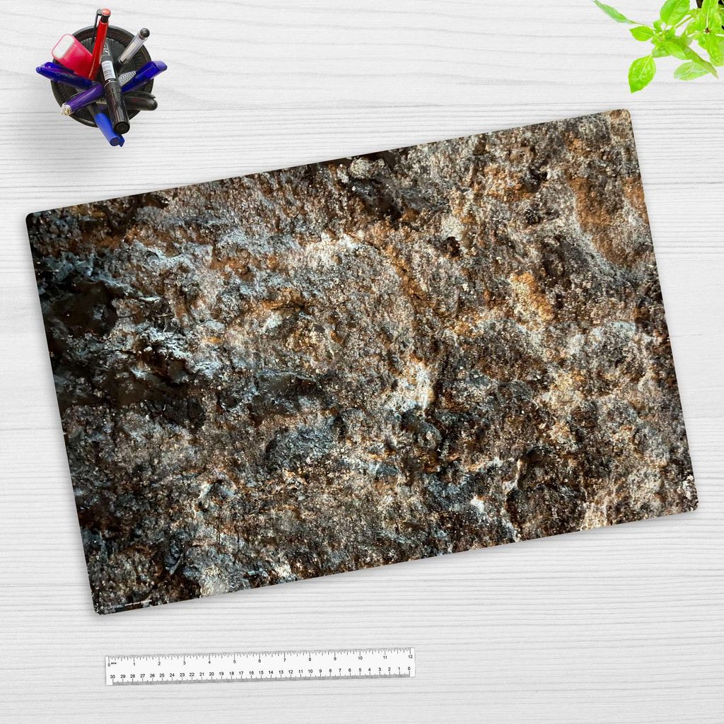 Schreibtischunterlage für Kinder und Erwachsene - Mineralstein dunkel - 60 x 40 cm - premium Vinyl - Germany