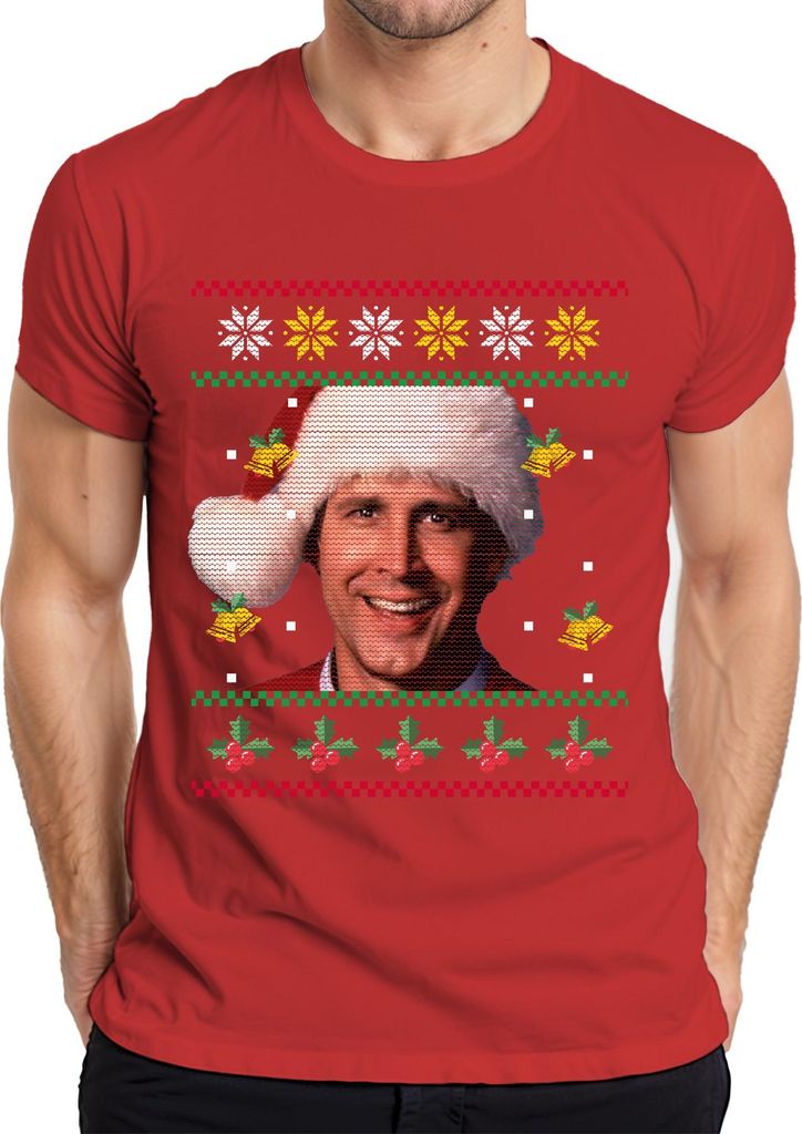 Clark Schöne Bescherung bei den Griswolds - Ugly Christmas Sweater Weihnachten Herren T-Shirt, Rot, XL