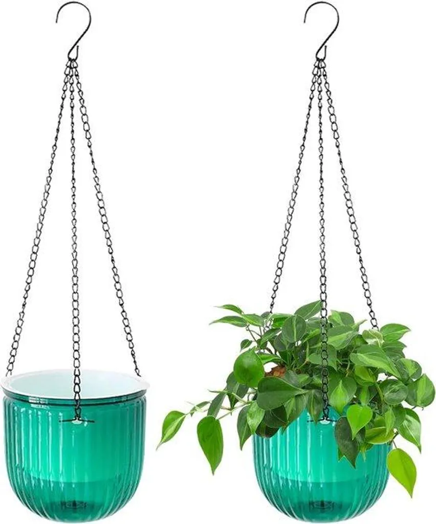 Double pot de fleurs suspendu 165 cm avec système de drainage intégré