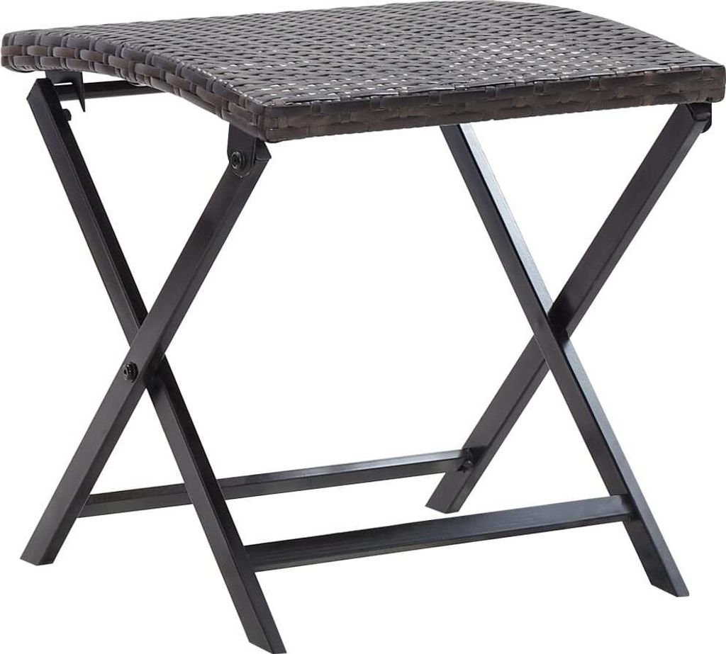 Ankonbej Klapphocker Poly Rattan Braun