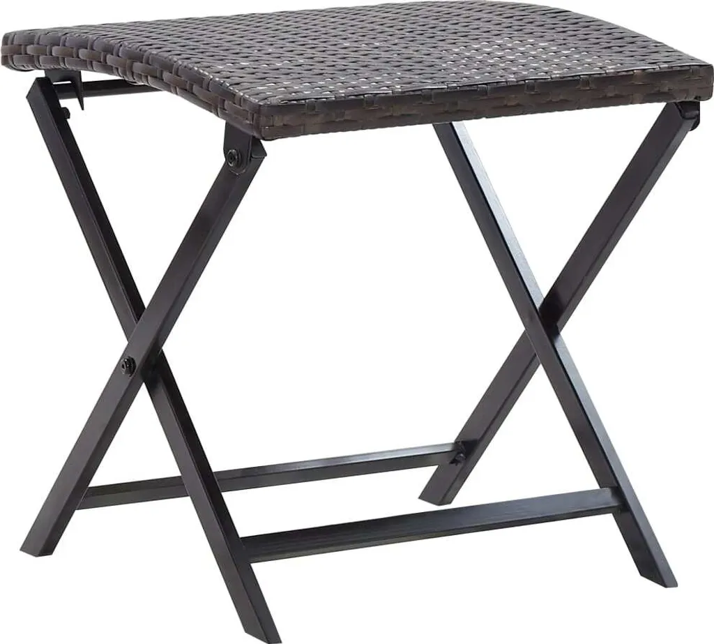 Tabouret pliant en polyrotin marron : gain de place et assise robuste