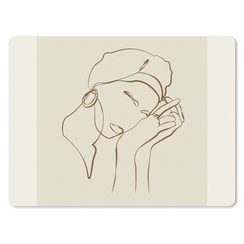MuchoWow® Mauspad Mousepad Frau - Linienkunst - Zitate - Produktbild 