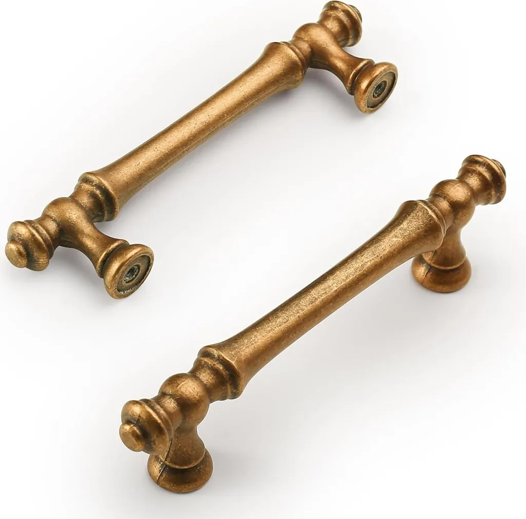 Poignées de porte bronze 96mm antitraces pour tiroirs et armoires de bureau